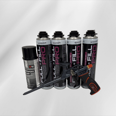 Spray Foam Insulation Starter Kit | (Includes 4-cans+Gun+Cleaner)