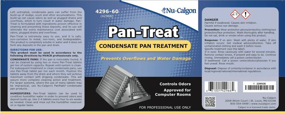 Image of pan treatment tablets label