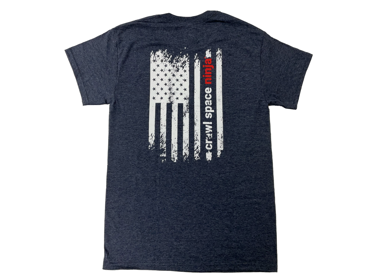 Crawl Space Ninja-White Flag-Navy-Short Sleeve Tee