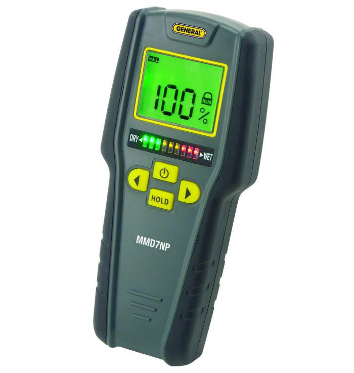 General Tools® Pinless LCD Moisture Meter with Tricolor Bar Graph
