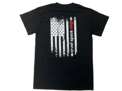 Crawl Space Ninja-White Flag-Short Sleeve Tee