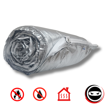 Crawl Space Ninja DualBarrier insulated vapor barrier for crawl space walls, blocks moisture, heat, and humidity, fire rated thermal insulation system