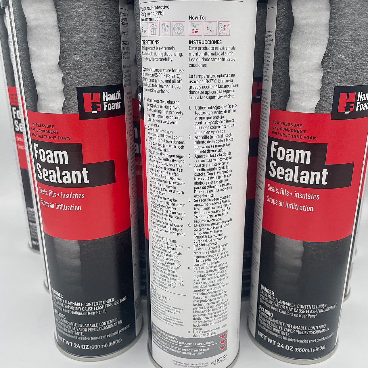 Handifoam Closed Cell Spray Foam -  Low-Pressure Sealant - 12 Cans