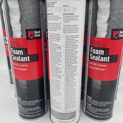 Handifoam Closed Cell Spray Foam -  Low-Pressure Sealant - 12 Cans