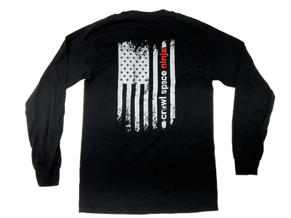 Crawl Space Ninja-White Flag-Long Sleeve Tee