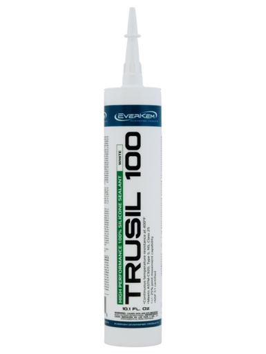 TruSil 100 - One Case of (12) 100% Acetoxy Silicone Sealant - Clear