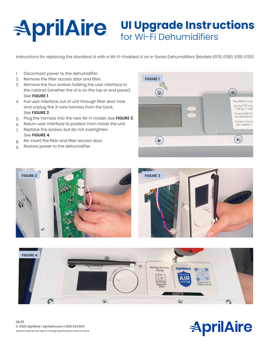 Wi-Fi Upgrade Interface for Aprilaire Dehumidifiers