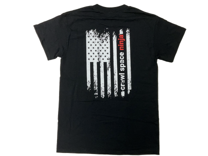 Crawl Space Ninja-White Flag-Short Sleeve Tee