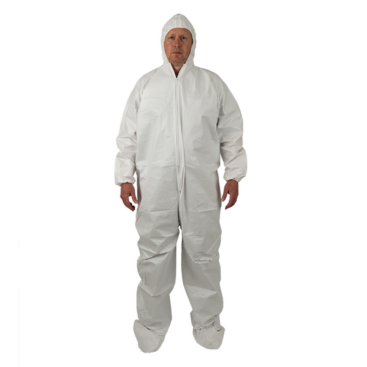 Breathable Liquid & Particulate Coveralls with Hood/Boots, 2XL